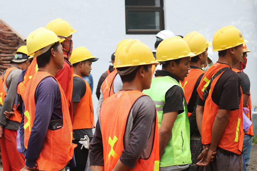 Worker in hard hat and safety vest